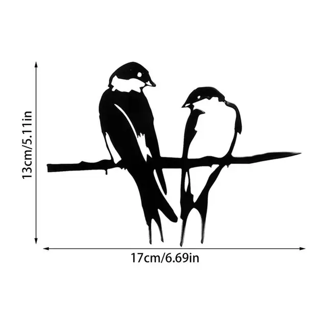 Madár Sziluett Fémkert Fecske Tét Dekoratív Udvari Madarak Kültéri Fa Terasz Dekoráció - Image 6