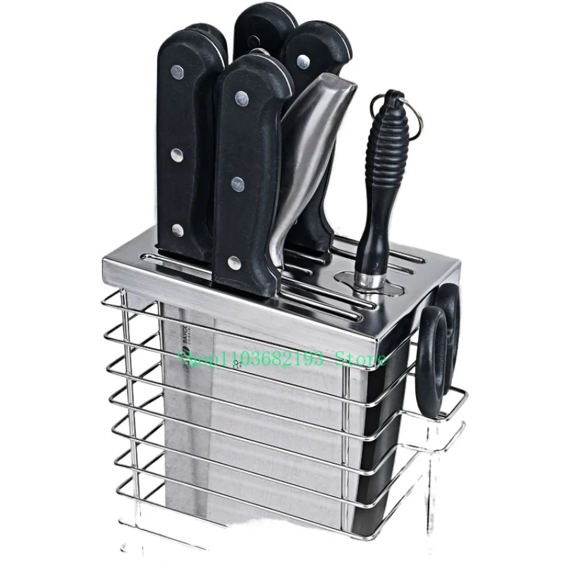 

Knife Holder Kitchen Storage Multi-Functional Knife Storage Kitchen Knife Slotting Tool Holder Draining Wall-Mounted Punch-Free