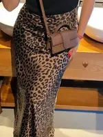 HH 2024 Female Elegant Midi Skirts Retro Leopard Print High Waist Satin A-Line Women's Fashion Bottoms Streetwear Midi Skirt - Image 2
