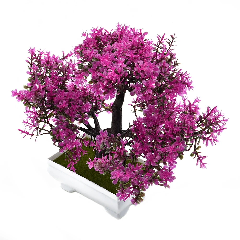 Festival Topfpflanze Simulation dekorative Bonsai Home Office Kiefer Baum Geschenk DIY Ornament Hotel Garten künstliche Bonsai rosa – Detail 13