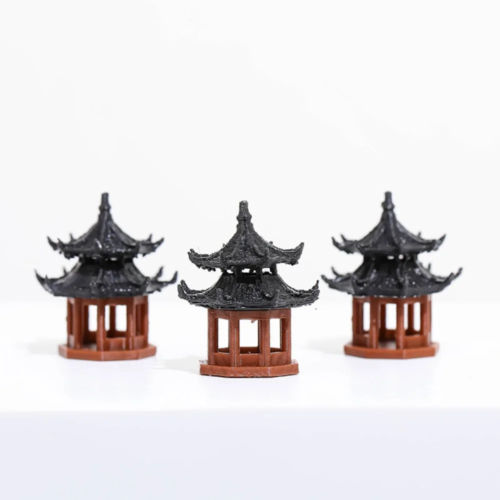 New Plastic Mini Pagoda Statue Miniature Decor Micro Landscape Hexagonal Mini Zen