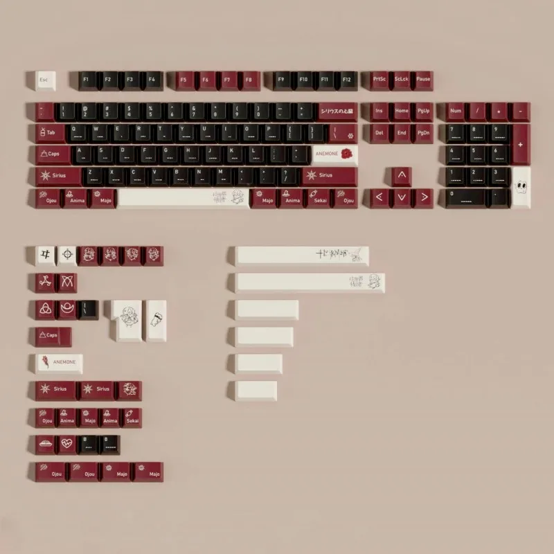 

Different World Emotions Theme Keycap Cherry Profile PBT 142 Keys Custom Design DYE Subbed For MX Switches Mechanical Keyboard