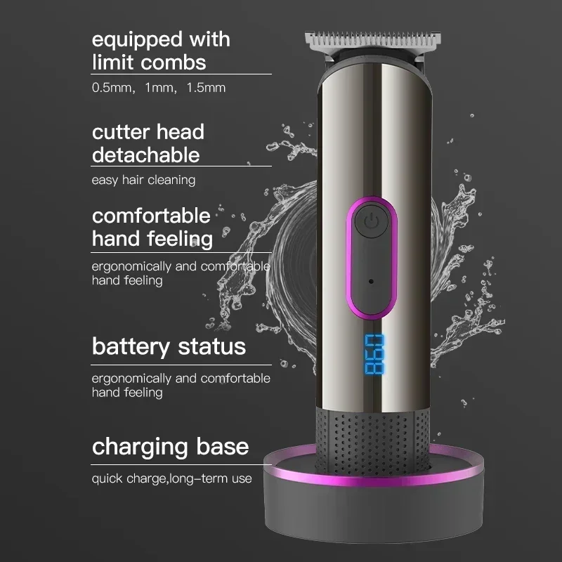 

Electric Shaver Razor RESUXI G63 Hair Clipper with Charging Base Hair Trimmer for Barber Shaving Machine Cutting Beard