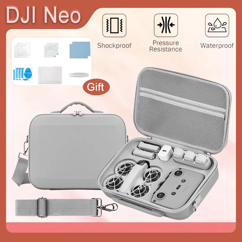 Hard Carrying Case for DJI Neo Drone PU Leather Wear-Resistant Travel Storage Case for DJI NEO Accessories