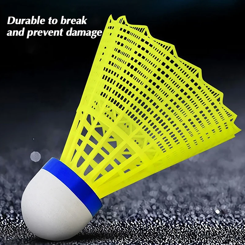 1 Stuks Badmintonbal Plastic Badmintonbal Duurzaam Geel Wit Student Nylon Badmintonbal Duurzaam