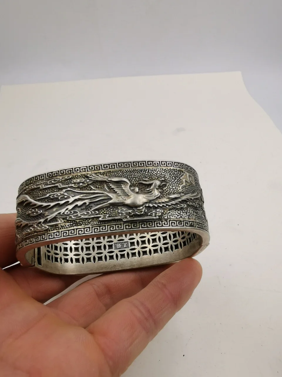 

charming designed miao silver men's phoenix Handmade Bracelet