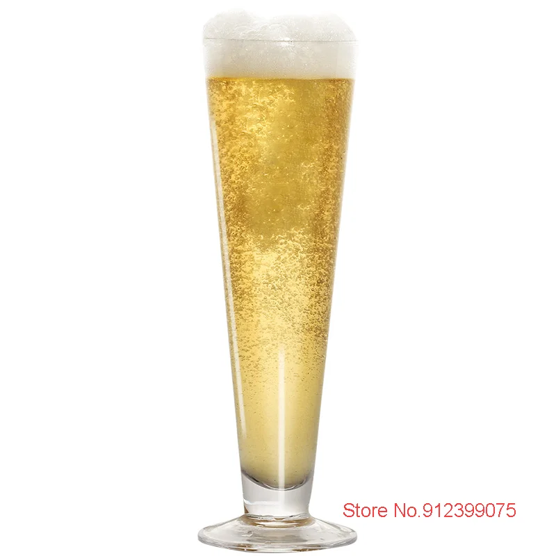 380ml Large Capacity Beer Mug Graduated Cylinder Pilsner Glass Tall Big Champagne Flute Restaurant Craft Brew Stout Cocktail Cup