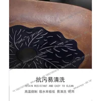 อ่างล้างหน้าแบบตั้งโต๊ะทรงรีสไตล์เรโทร อ่างล้างหน้าเซรามิกขนาดใหญ่ อ่างล้างหน้าสำหรับโรงแรมและลานบ้าน อ่างล้างหน้าเดี่ยว 4