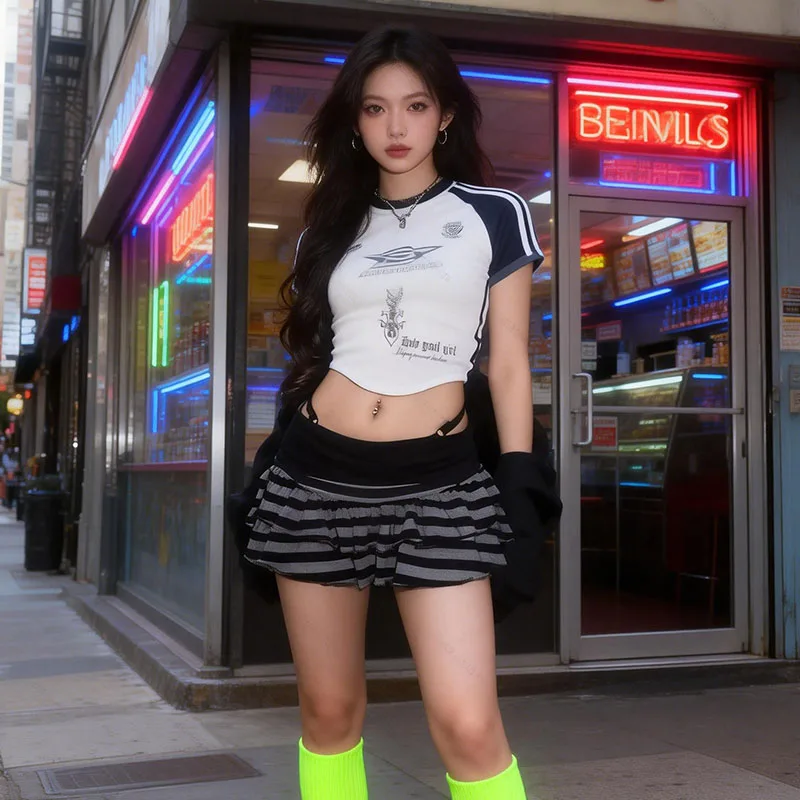 Lovely Sweet Y2K Spice Girl Mini Fashion Skirt Retro Harajuku Streetwear Fashion Subculture Skirt Slim Skirt Lady 2000S - Image 5