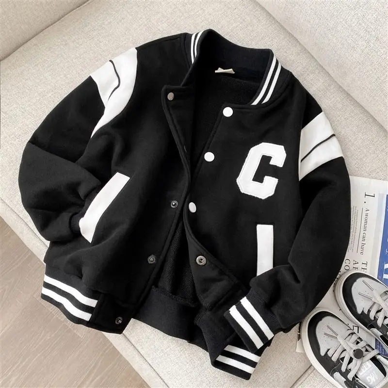 Spring Green Black Letter Baseball Jacket Baby Boys Fashion Clothes For ...