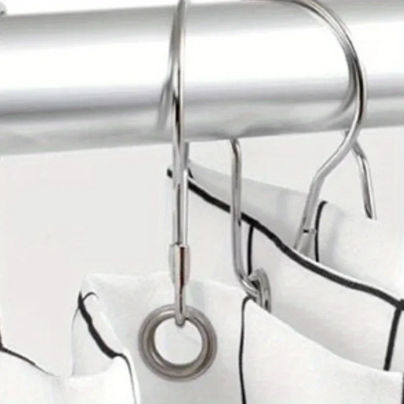 304 Stainless steel beadless shower curtain hook curtain limpet bathroom accessories hook hoist 10Pcs