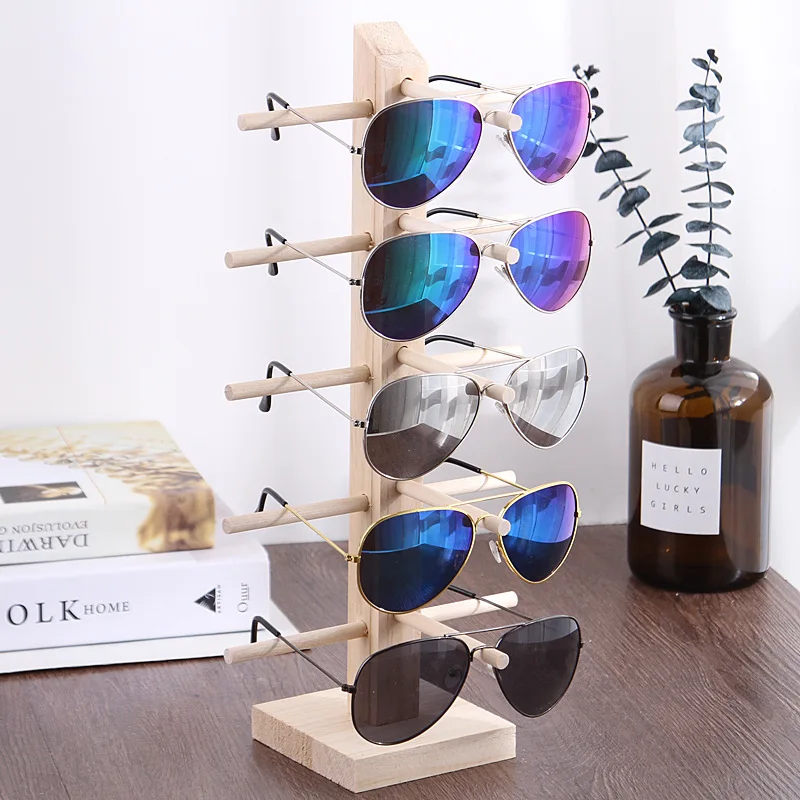 Multi Layers Wood Sunglass Display Racks Shelf Eyeglasses Show Stand Jewelry Holder for Multi Pairs Glasses Showcase Women WJ519