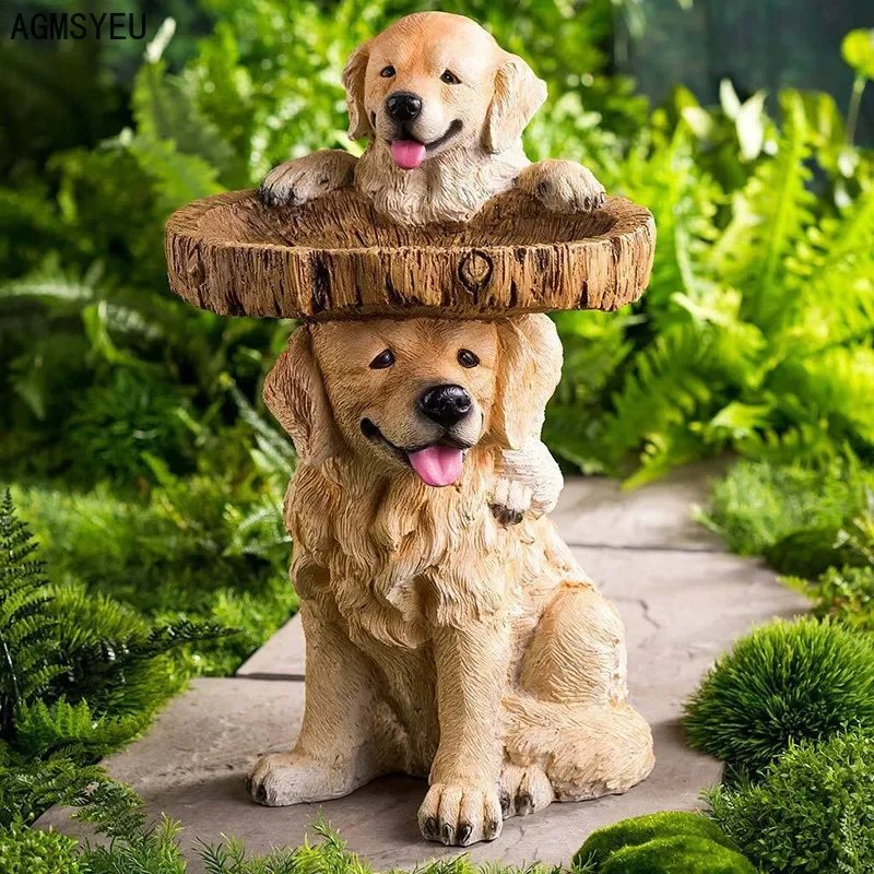 

Креативная модель щенка AGMSYEU, украшение для двора, ремесла из смолы, поилка для кормления лужайки, аксессуары для домашнего сада, ручная работа