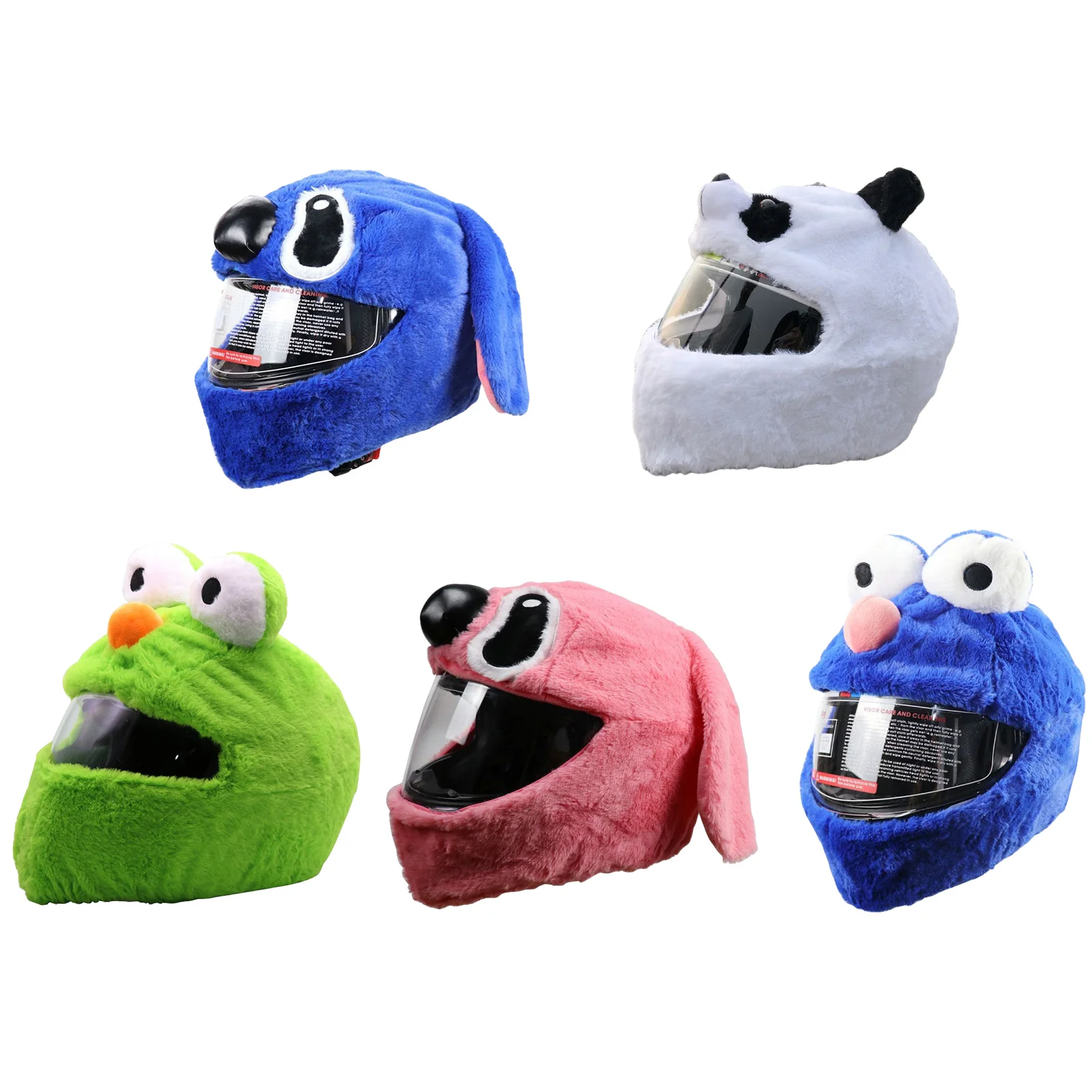 Motorcycle Armet Cover Cartoon Flannel Motorbike Helmets Cover For Kids & Adults With Frog Stitch Panda Cartoon Dropshipping