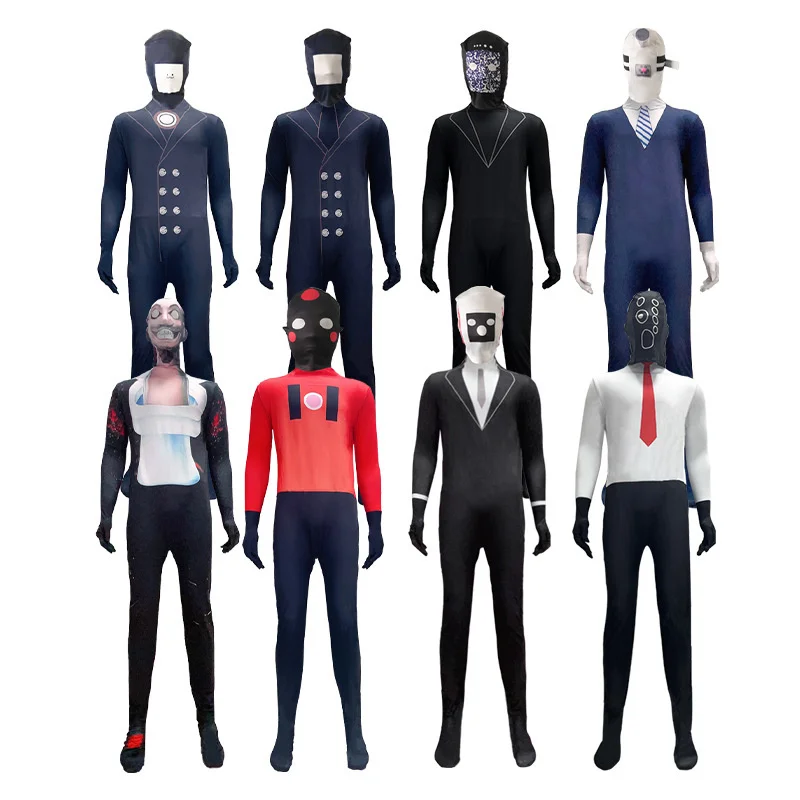 Slenderman Adult Spandex Costume Body Suit Tie Slender Man Mens Black Tux  Meme