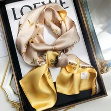 

100% silk scarf women's spring and summer all-match long double-sided double-sided silk streamer decorative scarf