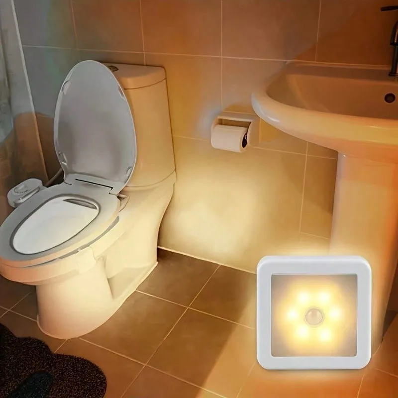 Auto Motion-Sensing LED Night Light - Wireless Stick-On Wall Lamp for Stairs/Cabinet/Bathroom, Battery Powered & Energy Saving