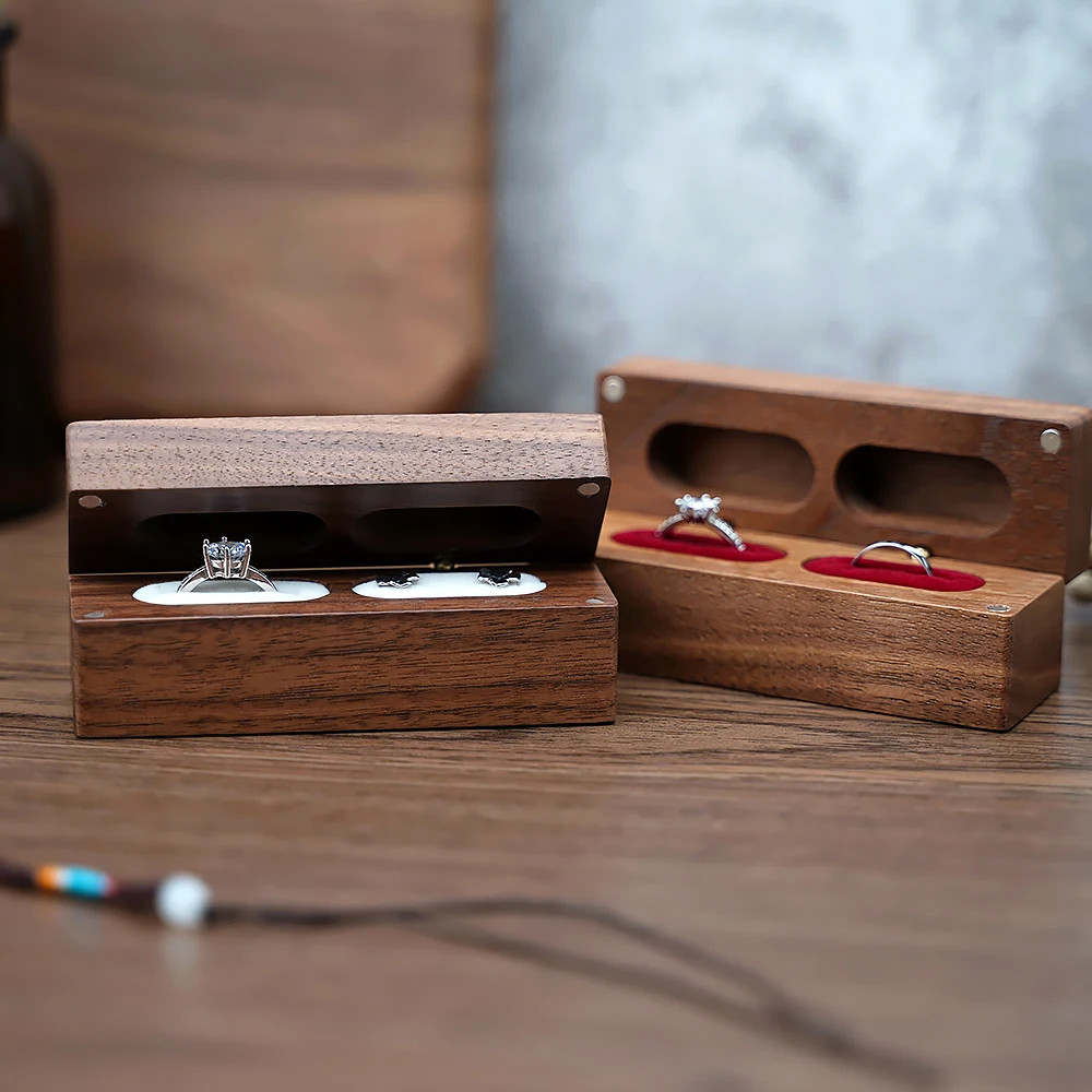 Kreative Holz Ring Ohrringe Schmuck Box Halter Organizer Halskette Armreif Lagerung Fall Schmuck Shop Verpackung Geschenk Box – Detail 12