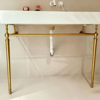 อ่างล้างหน้าแบบตั้งพื้นทรงเรียบง่าย พร้อมขาตั้งทองเหลือง อ่างเซรามิก ดีไซน์มินิมอล ขนาดใหญ่ หนาพิเศษ อุปกรณ์ห้องน้ำสำหรับใช้ในบ้าน 3