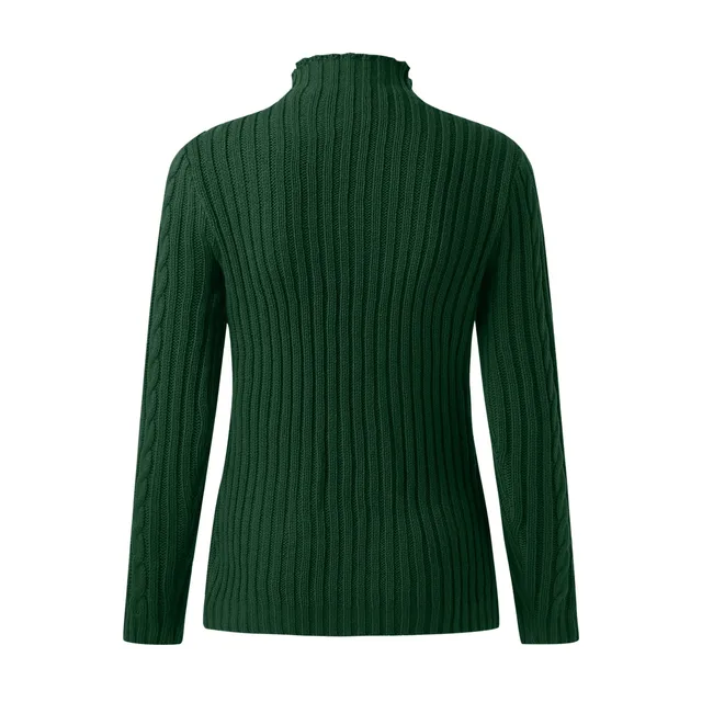 Women Oversized Sweater Loose Autumn Winter Turtleneck Elegant Knitted Warm Pullovers Fashion Solid Tops Knitwear Jumper 3