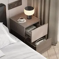 Table de chevet en bois, rangement moderne, tiroir de rangement léger, chambre à coucher de luxe, meuble de chevet en bois massif, casier 4