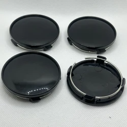 4 - Piece Set of 61mm Blank Car Wheel Center Caps - Dust - Proof Hubcap Covers (Black)