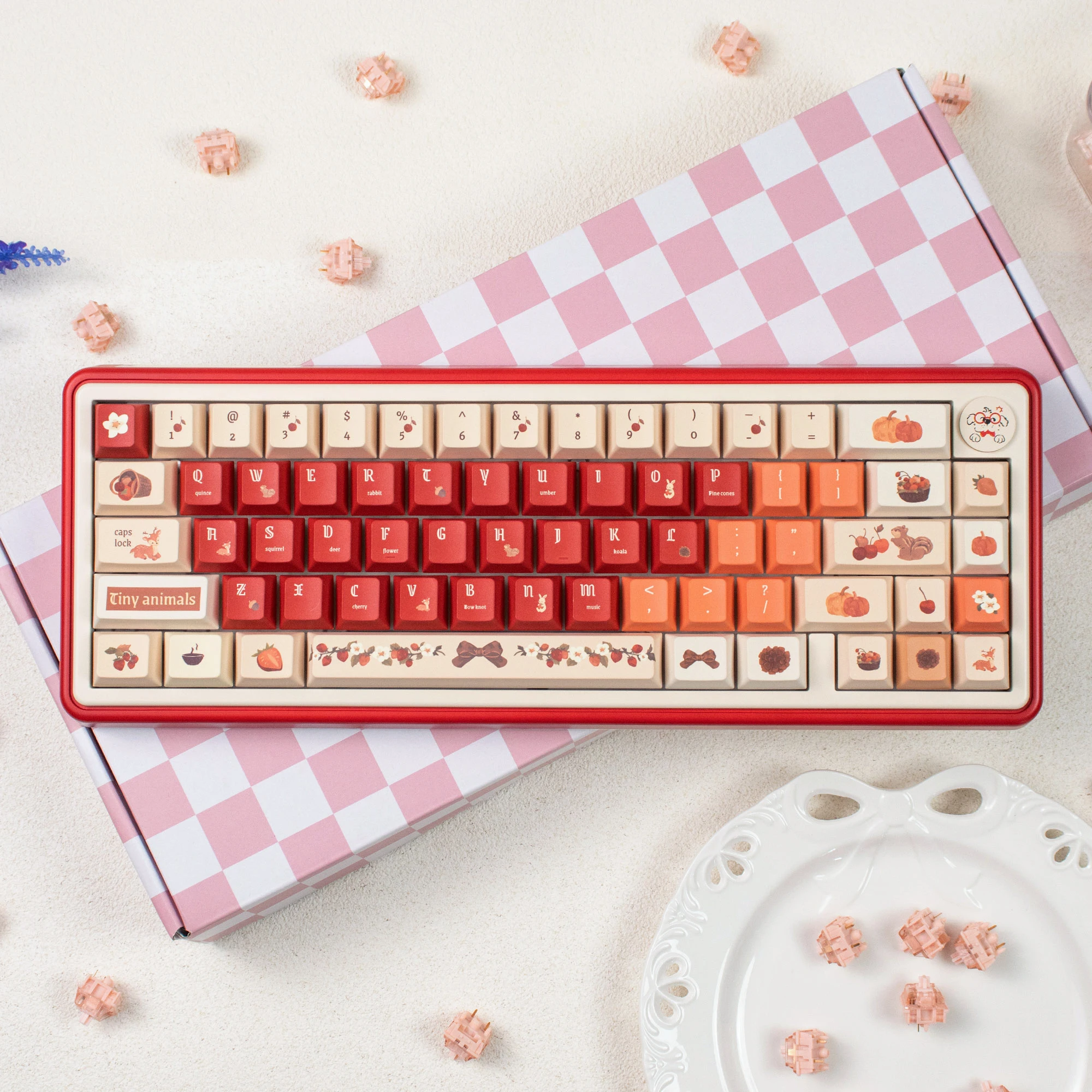 UR65 기계식 키보드 키트 트라이 모드 RGB QMK VIA 베어본 귀여운 키보드 선물 DIY 기계식 키보드