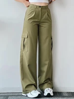 New Y2K Women Vintage Cargo Pants Streetwear Techwear Korean Harajuku Parachute Pants Beige Sweatpants Wide Leg Joggers Trousers - Image 5