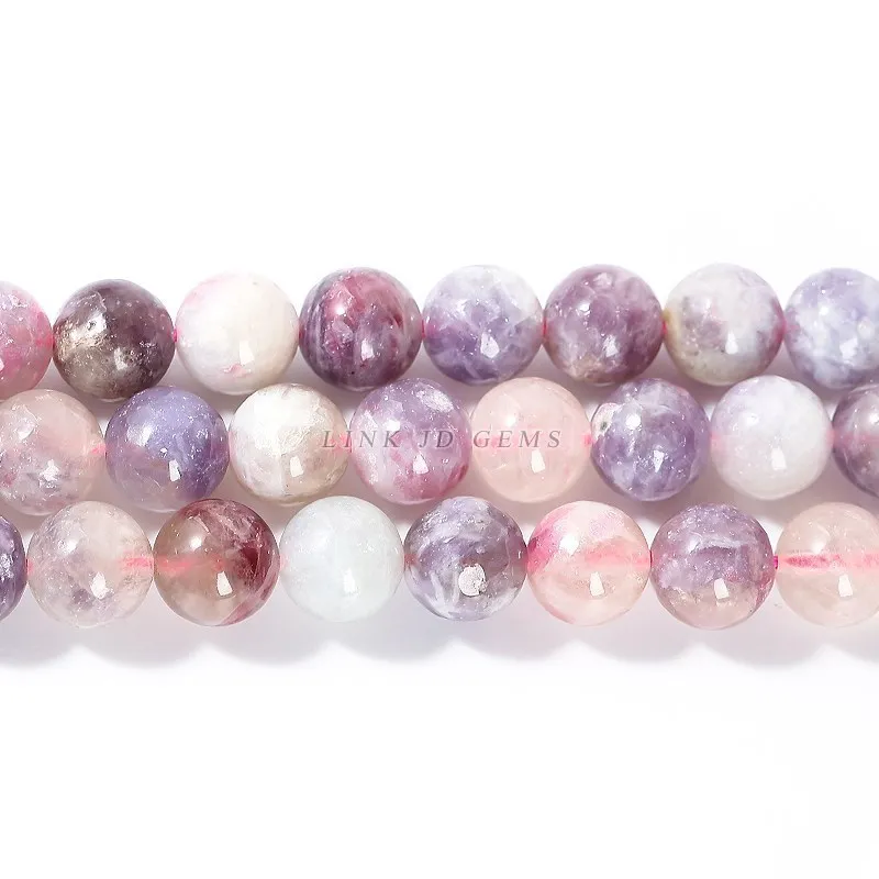 Natural Stone Beads Pink Tourmaline Round Loose Spacer Bead For Jewelry Making Diy Bracelet Necklace Accessories 15" Inch Strand 4