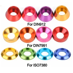 Anodized Colorful Aluminum Alloy Spherical Conical Washers & Spacers - M8(5pcs)