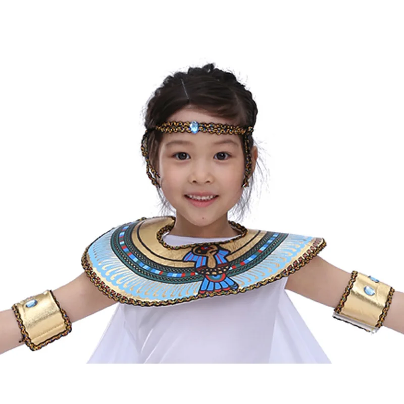 Halloween Costume Girls Cleopatra Costume Egyptian Princess Dress Queen Outfit with Headpiece