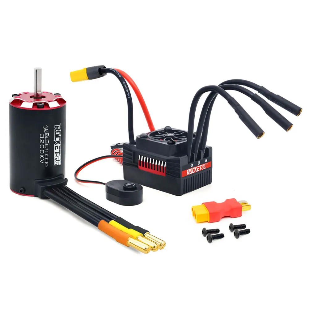 Rocket V2 Waterproof 3660 4250KV 3660KV 3200KV 2800KV Brushless Motor 90A 60A ESC Combo Set for 1/8 1/10 RC Car Tank Vehicle