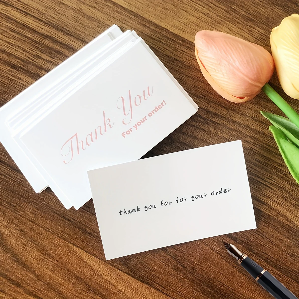Paper Thank You Card Small Business Gift Decoration Handmade Wedding Party 50pcs