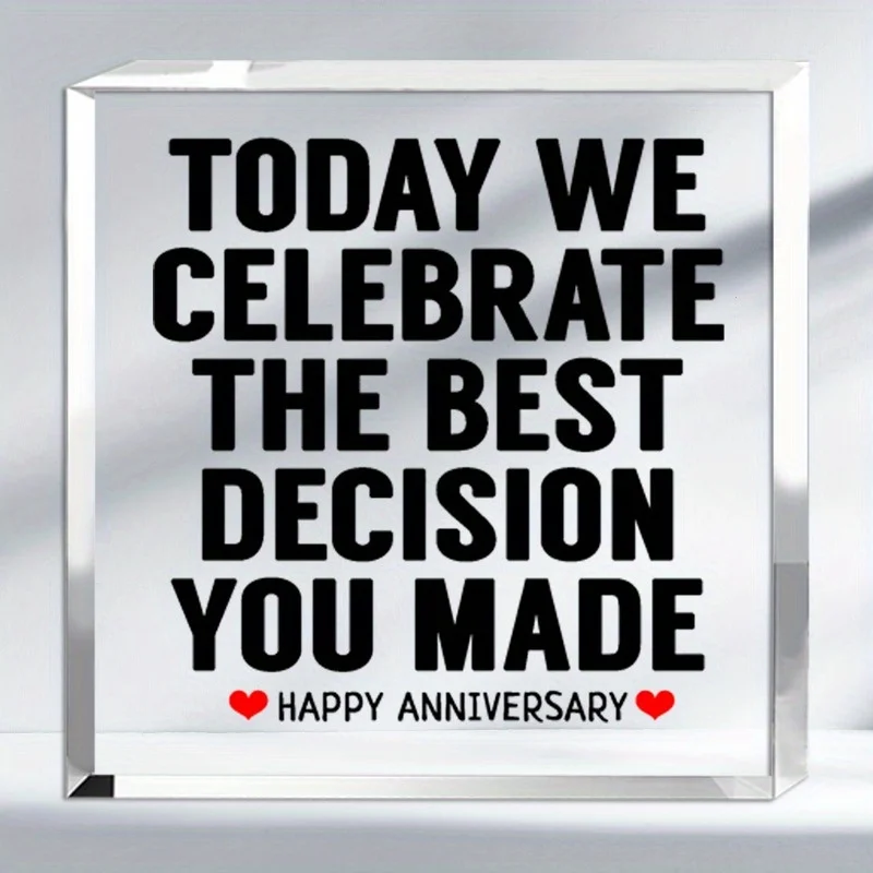 Fun anniversary gift for wife or husband, Today We Celebrate the Best Decision You Made - I Love You Gifts, Happy Wedding Anniv