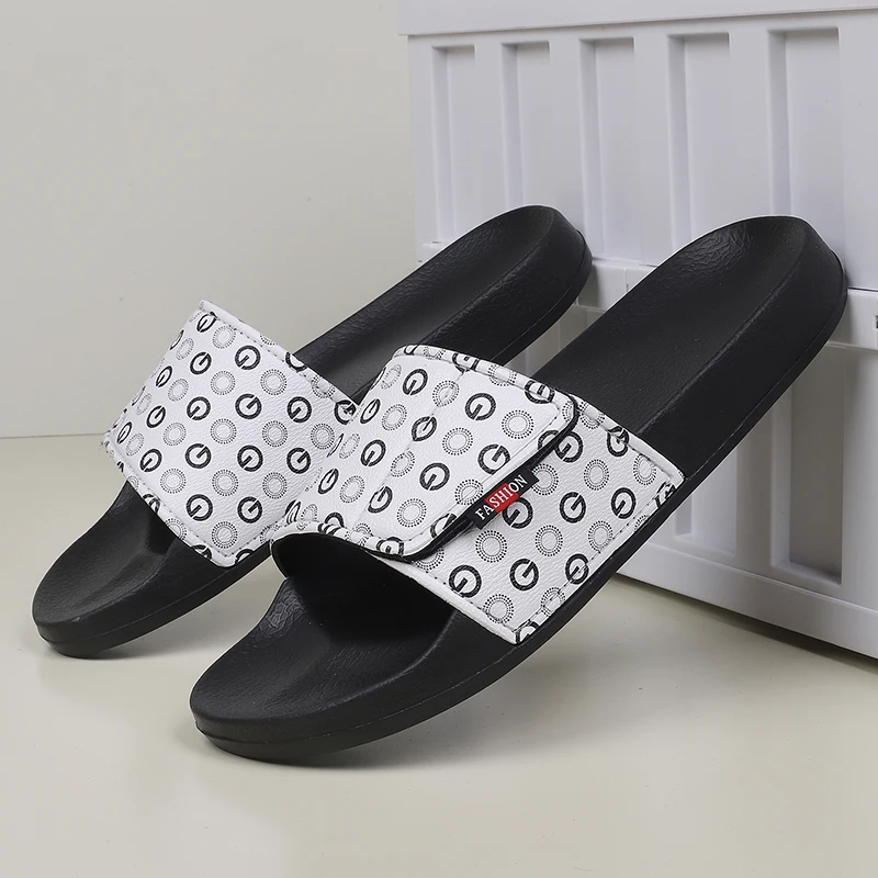 Men Fashion Slippers Slides Sandals Print Design Garden Shoes Outdoor Beach Sandals Flip Flops Casual Shoes Plus Size 39-47