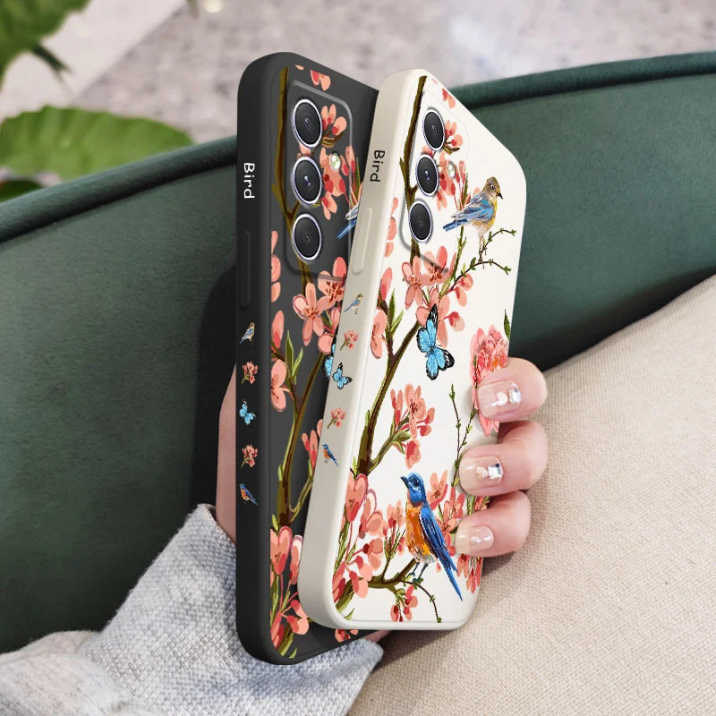 Elegant Bird and Floral Design Phone Case