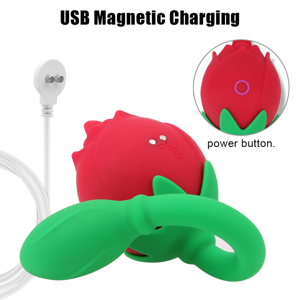 Schwanz Rose Form Vibration 2 In 1 Zunge Lecken Vibrator Klitoris Stimulation Nippel Massager Hintern_voghion.com