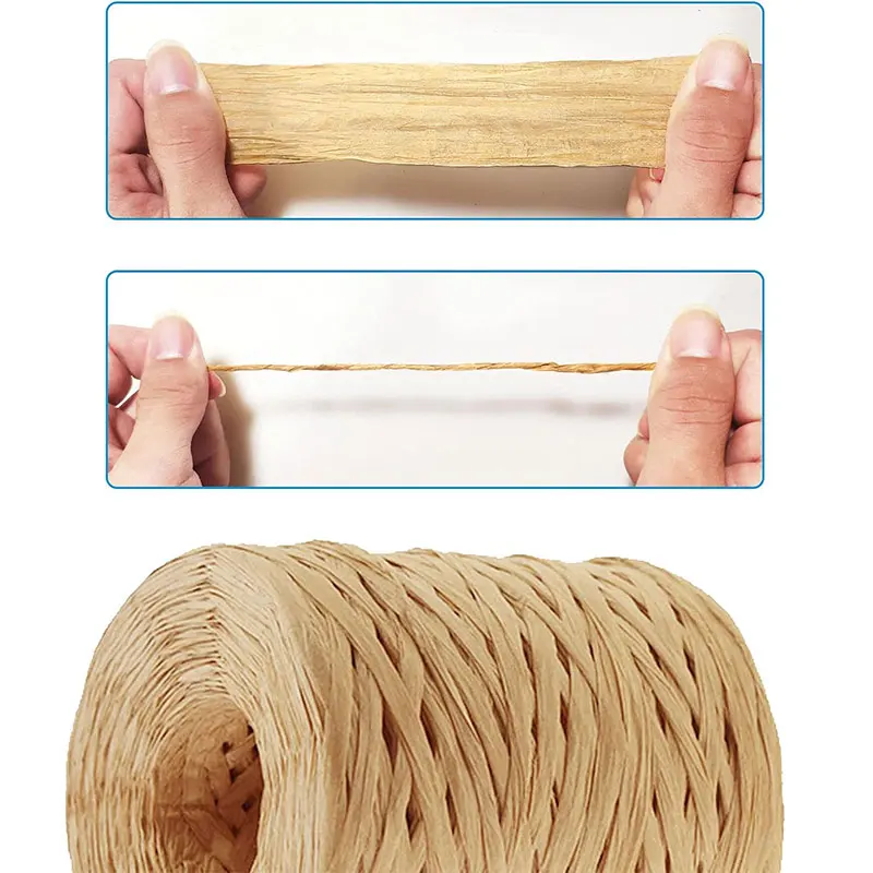 218Yards Raffia Paper Craft Ribbon Packing Paper 1/4Inch 2