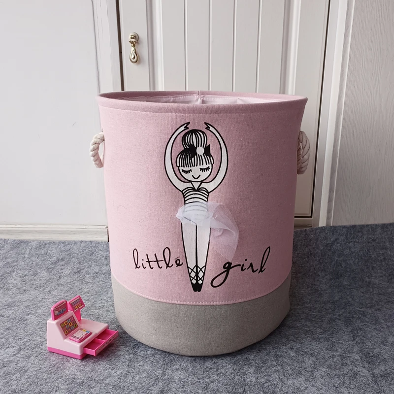Baby Toys Storage Basket Gift Basket Foldable Canvas Fabric Laundry Basket for Clothes Books Home Organization Room Decor 4