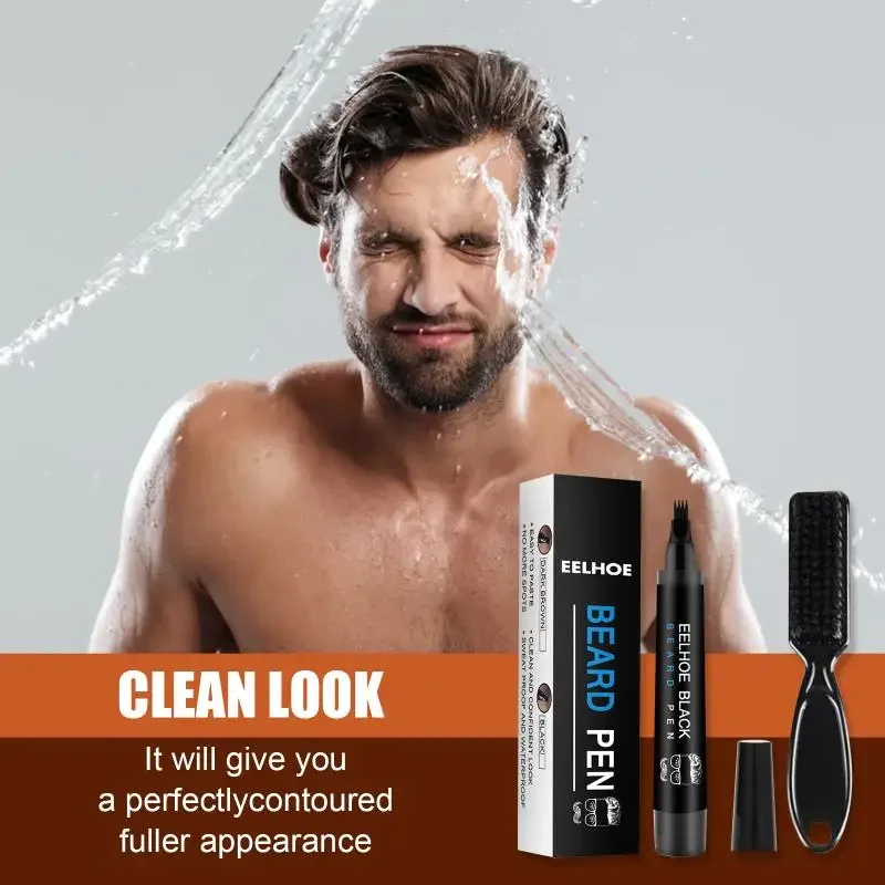 Beard Filling Pen Kit Beard Enhancer Brush Coloring Shaping Tools Hair Pencil Man Cosmetic hair growth oil hair restoration products beard growth oil