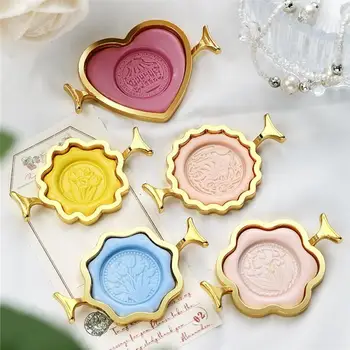 Metal Wax Seal Stamp Mold – Round Ring & Heart Designs 28