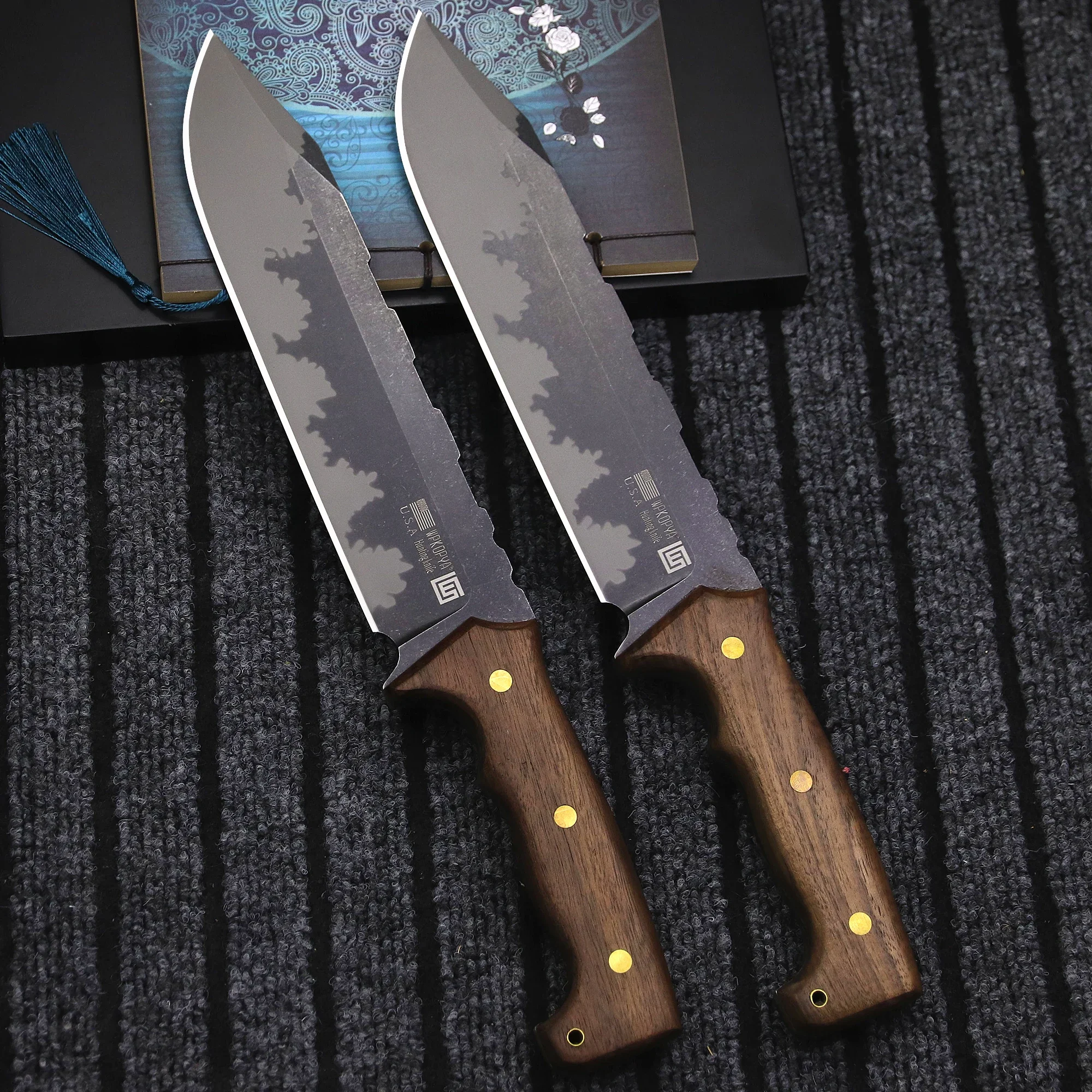 WPKOPYA USA CPM S90V steel tip high-end all-Tang woodcutter, outdoor logging axe, household tool axe, multi-purpose farm knife 3