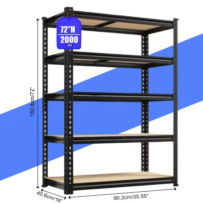 Heavy Duty Garage Shelving Metal Storage Rack 72″ Adjustable Steel Utility Shel