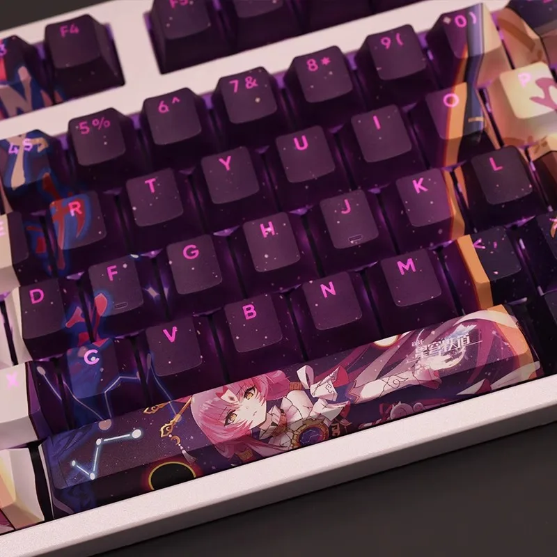 Honkai Star Rail fu Xuan Keycap Tintura Pbt Subbed Keycaps Retroiluminados Anime Game Key Caps 61 87 104 108 Layout Perfil de Cereja Conjunto - Imagem 3
