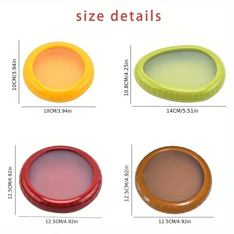 4 קופסאות אחסון פירות וירקות מסיליקון, ניתן לשימוש חוזר, למקרר, לאבוקדו, עגבניות, שום ובצל, משמשות לשמירת מזון