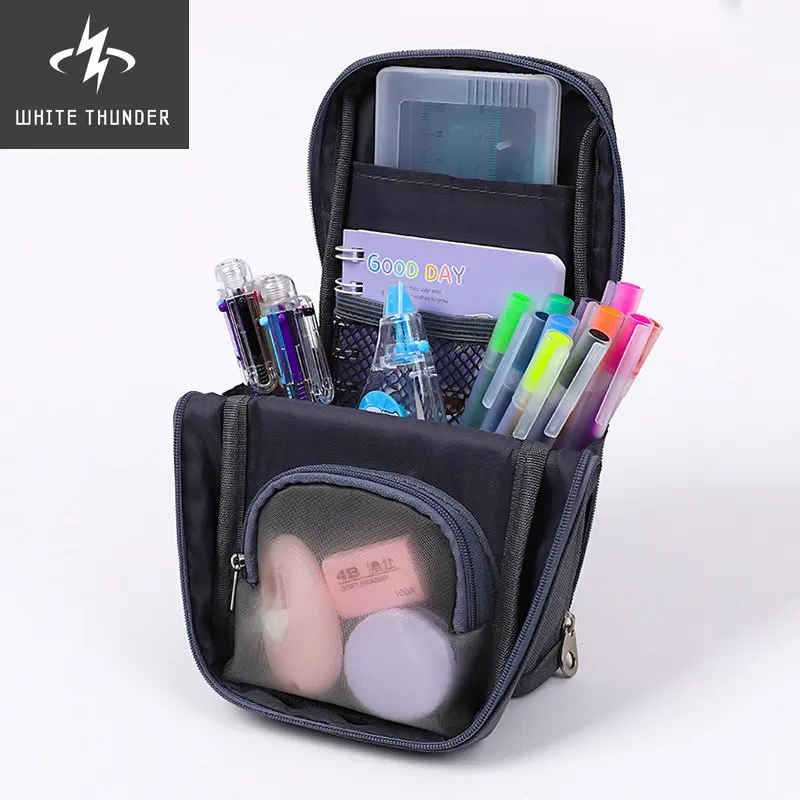 

Creative Canvas Large Capacity Standing Pencil Case School Pen Case Cute Pencil Bag Simple Pencils Pouch Stationery Supplies