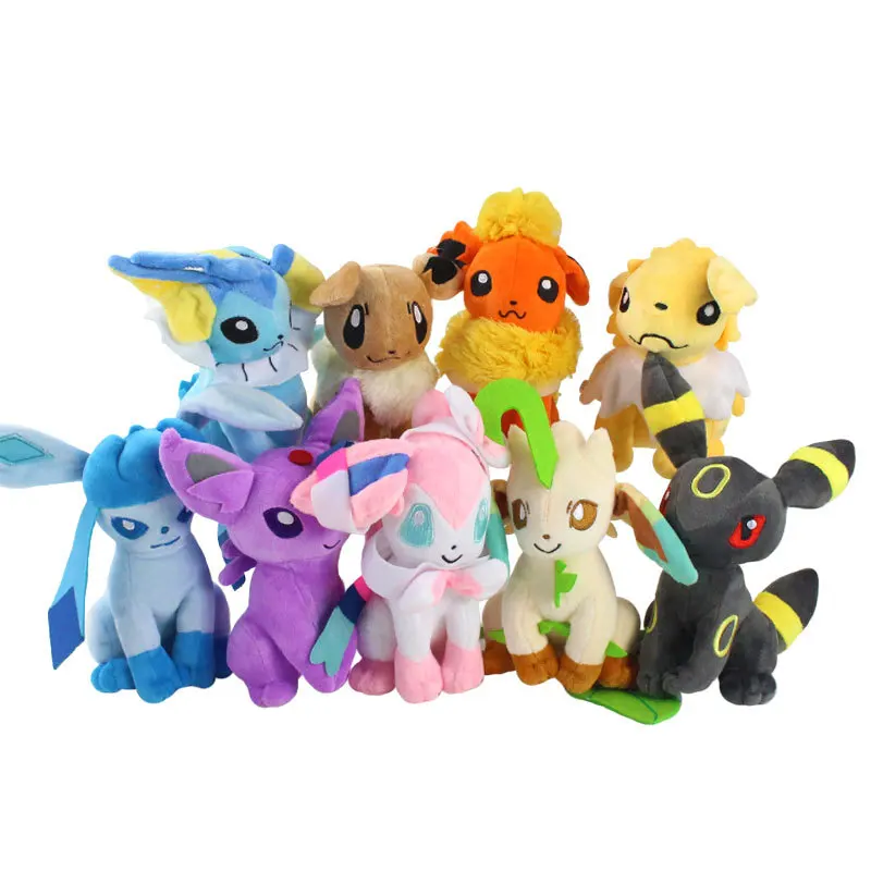 Nova evolução pokemon eevee brinquedo de pelúcia flareon vaporeon jolteon  espeon umbreon glaceon leafeon sylveon boneca