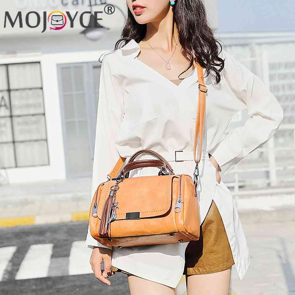 Rejlun Women Shoulder Bag Multi Pockets Tote Top Handle PU Leather Handbag  Large Capacity Ladies Fashion Zipper Detachable Adjustable Strap Brown 