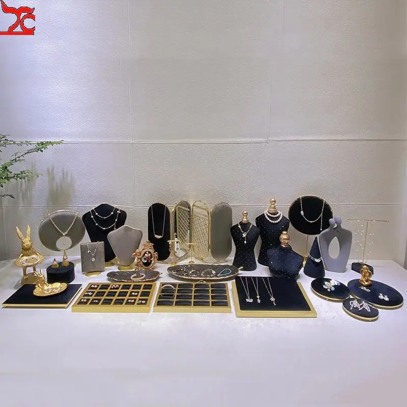 AB Double-Sided Jewelry Display Rack Window Ring Necklace Display Rack Bracelet Earrings Display Rack transparent solid acrylic pendant necklace display stand wedge holder jewelry shop window counter rack chain earrings showcase