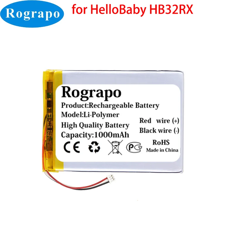 

New 3.7V 1000mAh Baby Monitor Battery For Hello Baby HelloBaby HB32RX